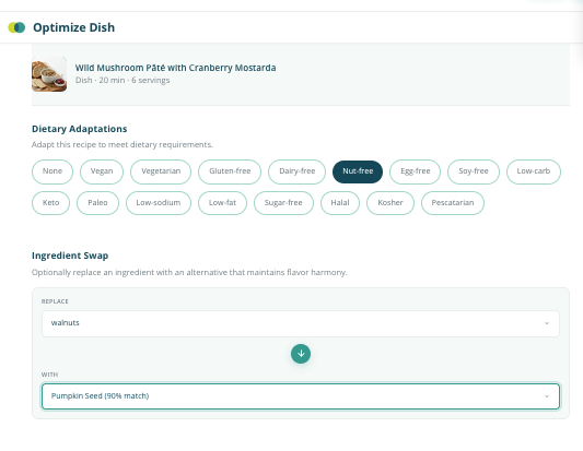Recipe optimizer